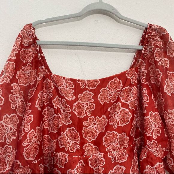 Cato Womens Floral Babydoll Square Neck Blouse Size XL NWT Fairy Garden Coquette - Picture 2 of 11